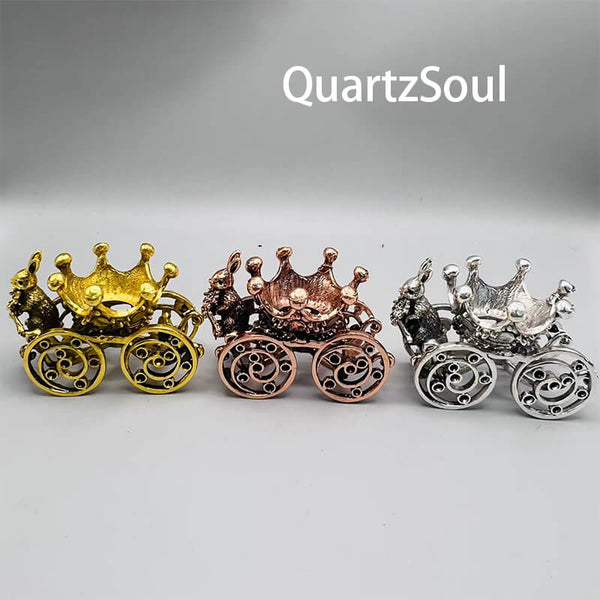 Enchanted Rabbit Carriage Crystal Display Stand in Gold, Silver, and Rose Gold finishes