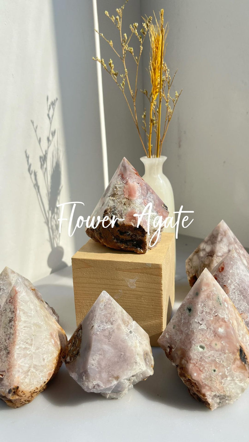 Flower Agate Point for Meditation Practices Wholesale Supply