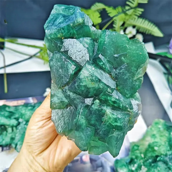 Green Fluorite Crystal Cluster Home Decoration Display