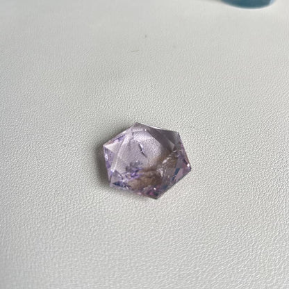 Hexagram fluorite crystal carving used as meditation and healing tool