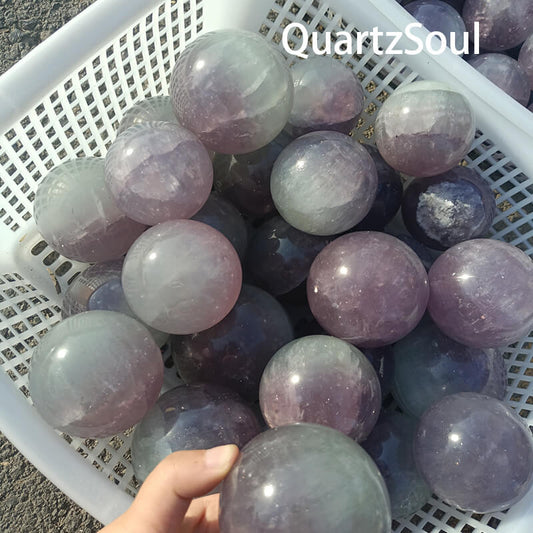 Natural purple fluorite crystal spheres wholesale collection