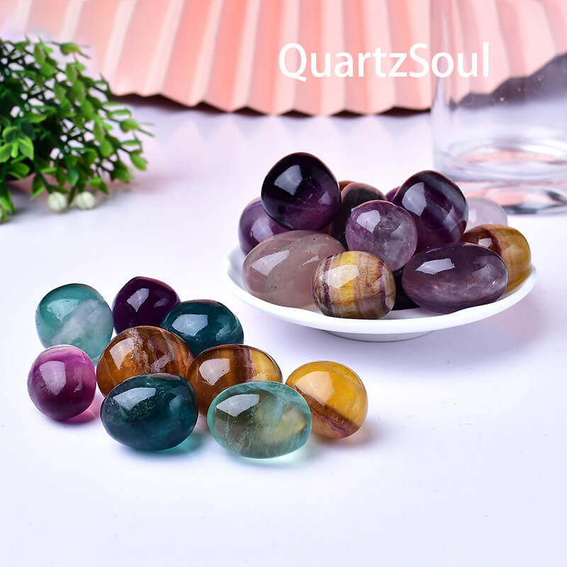 Mixed Fluorite Tumbled Stones - Natural Gemstone Collection
