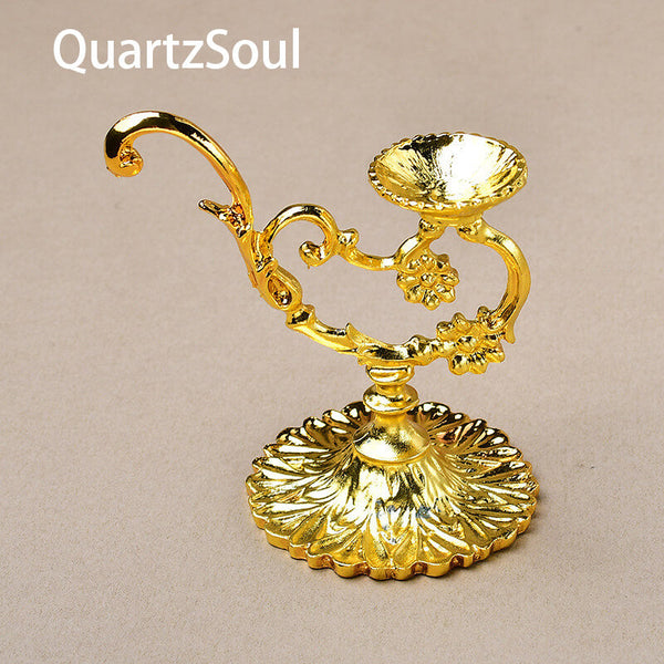 Floral Metal Crystal Sphere Stand Display Holder Gold Silver