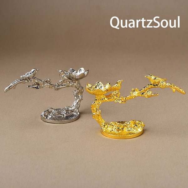 Luxury Gold and silver Finish Crystal Display Stand for Spheres and Mineral Specimens