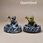 Handcrafted Gorilla Crystal Ball Display Stand with Mountain Base