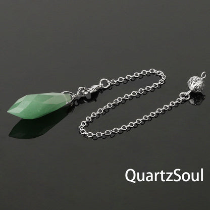Green Aventurine Faceted Crystal Pendulum for Prosperity