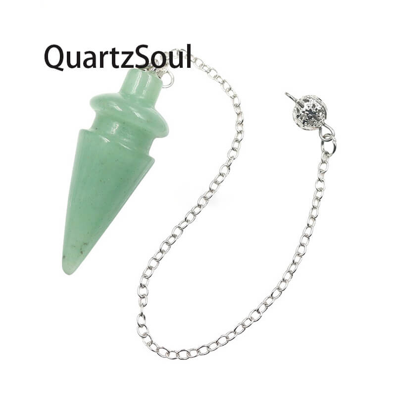 Green Aventurine Crystal Pendulum for Prosperity and Heart Healing