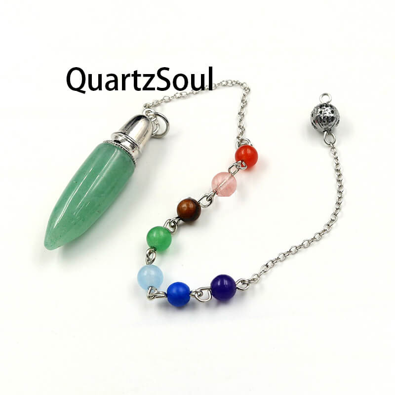 Green Aventurine Crystal Pendulum Tool for Healing and Divination