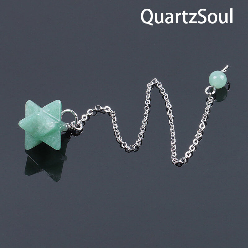 Green Aventurine Merkaba Star Pendulum for Prosperity