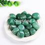 Natural Green Aventurine Tumbled Stones in White Bowl for Prosperity