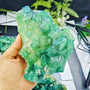 Natural Green Fluorite Crystal Cluster with Vibrant Emerald Color