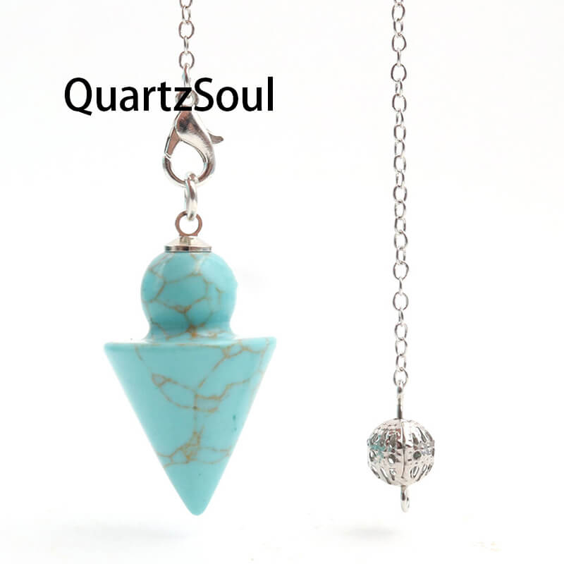 Green Turquoise Crystal Pendulum for Healing and Energy Balance
