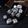Bowl of Fire Agate tumbled stones for crystal healing and collection
