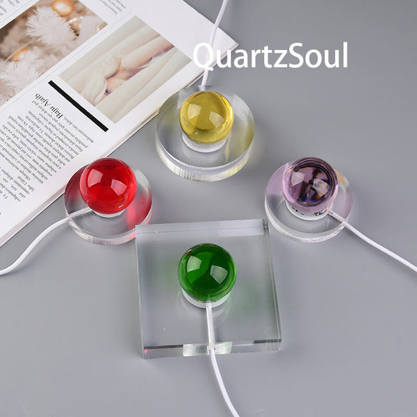 Illuminated Acrylic Crystal Display Stand with Colorful LED Light for Crystal Spheres