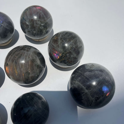 Labradorite Sphere Showing Iridescent Flash Effect