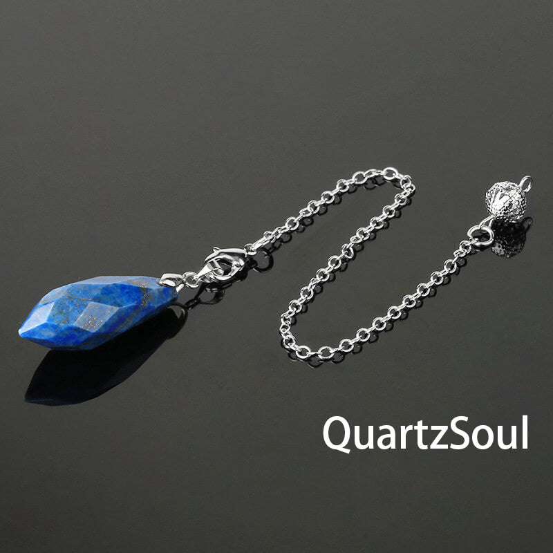 Lapis Lazuli Faceted Crystal Pendulum for Wisdom