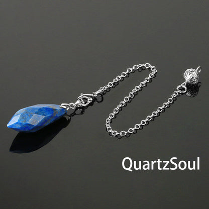 Lapis Lazuli Faceted Crystal Pendulum for Wisdom