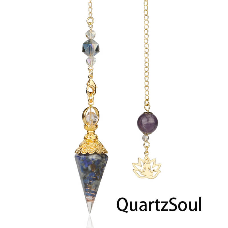 Lapis lazuli crystal pendulum for enhancing intuition