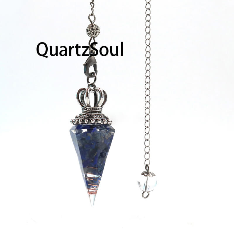 Lapis Lazuli Crystal Pendulum for Spiritual Insight