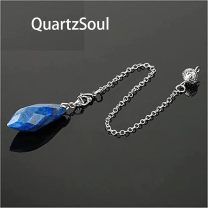 Lapis Lazuli Faceted Pendulum Crystal for Spiritual Guidance