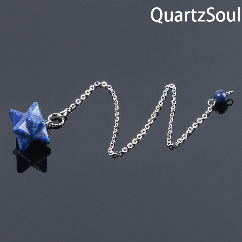 Lapis Lazuli Merkaba Star Pendulum for Wisdom