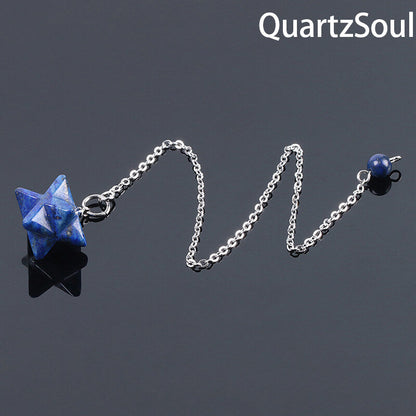 Lapis Lazuli Merkaba Star Pendulum for Wisdom