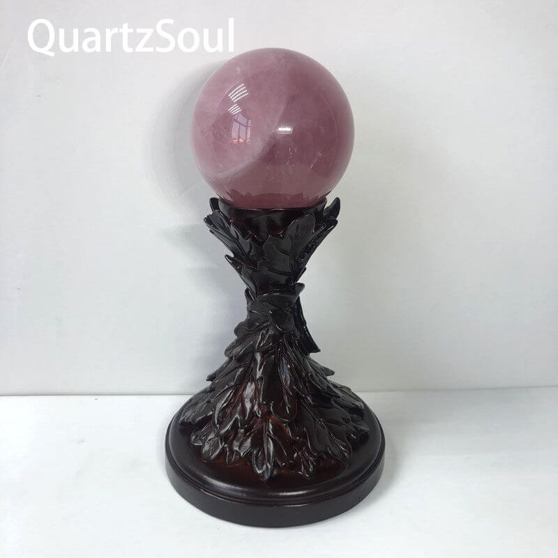 Leaf Motif Crystal Sphere Display Stand for Home Decor