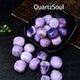  Lepidolite Crystal Tumbled Stones Displayed in Black Bowl for Stress Relief