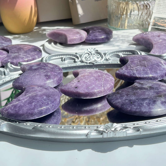  Premium quality Lepidolite Moon Crystal for anxiety relief and emotional healing