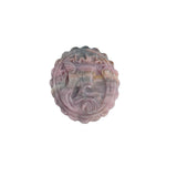 Pink Rhodonite Crystal Carving with Magical Girl Pattern Front View