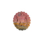 Pink Rhodonite crystal carving with magical girl pattern showing natural color gradient