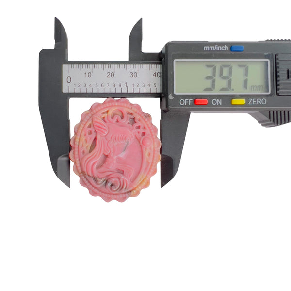 Digital Caliper Measurement of Rhodonite Crystal Pendant Width