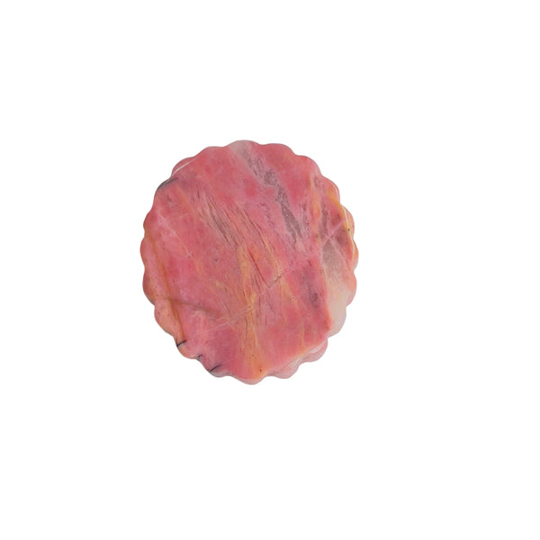 Pink Rhodonite Crystal Carving Magical Girl Pattern Detail"