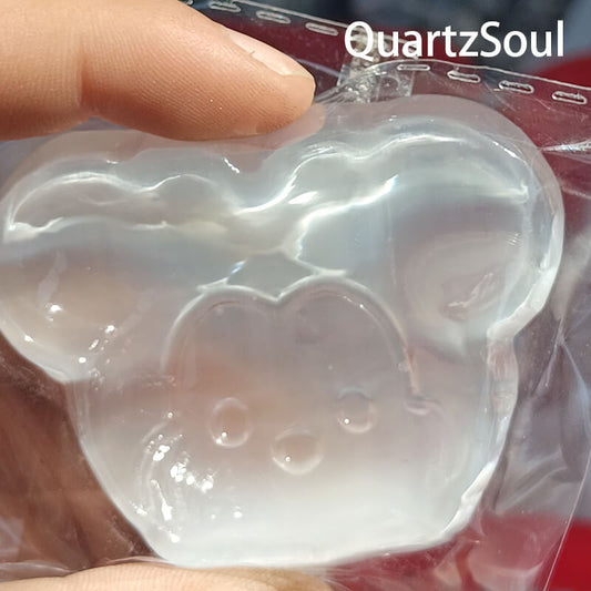 Mickey Shape Selenite Crystal Wholesale Natural Healing Stone