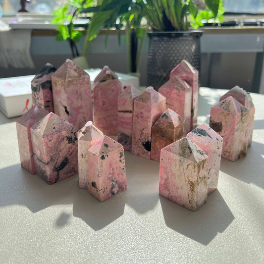 Natural Mini Rhodochrosite Tower Crystal Healing Stone Wholesale
