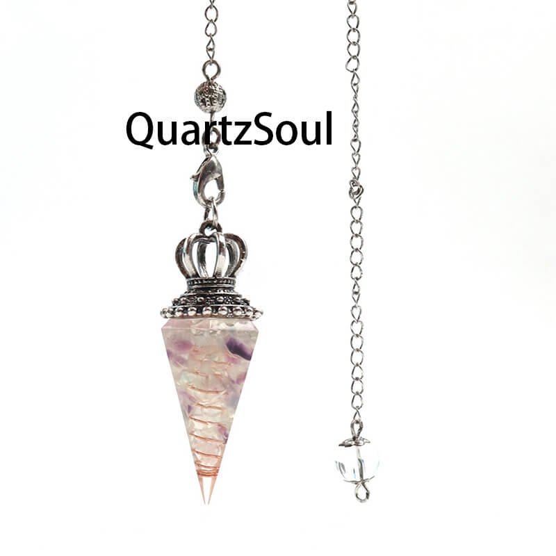Mixed Fluorite Crystal Pendulum for Mental Clarity