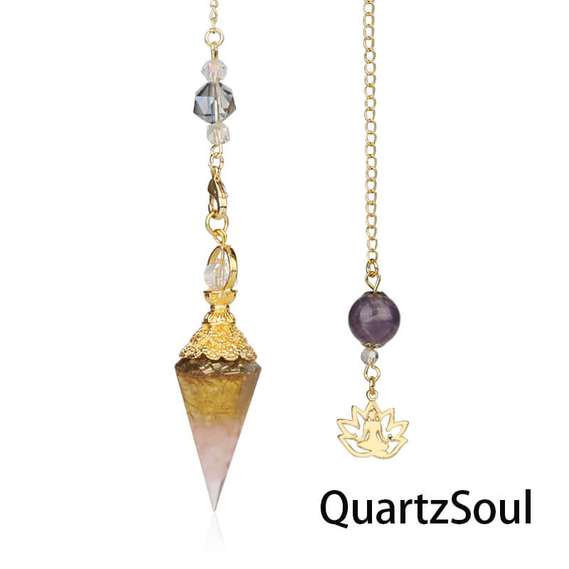  Mixed quartz crystal pendulum for versatile spiritual practices