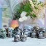 Natural Moss Agate Crystal Skull for Healing and Spiritual Growth