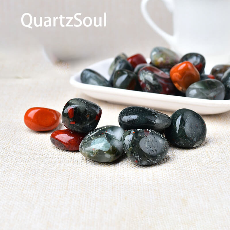 African Bloodstone Tumbled Healing Crystals for Protection