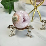 Druzy Sakura Agate Crystal Ball with Natural Light Reflection