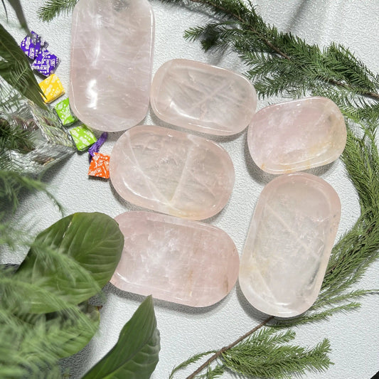 Premium Natural Carved Rose Quartz Crystal Healing Bowl Wholesale