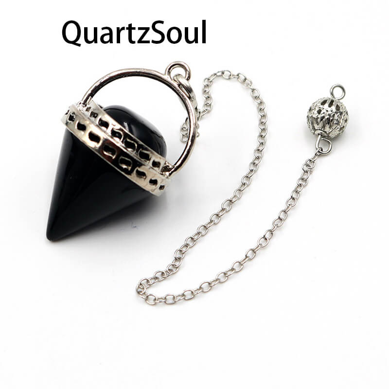 Obsidian Crystal Pendulum for Grounding and Spiritual Protection