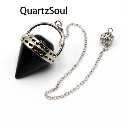 Obsidian Crystal Pendulum for Grounding and Spiritual Protection