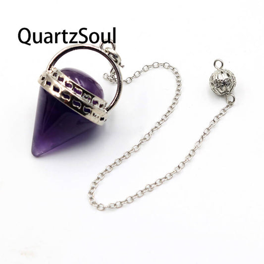 Amethyst Crystal Pendulum for Spiritual Divination and Intuition