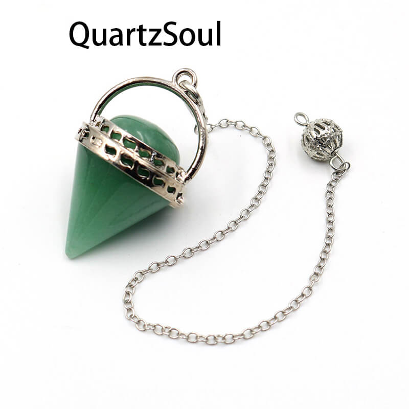 Green Aventurine Crystal Pendulum for Abundance and Prosperity