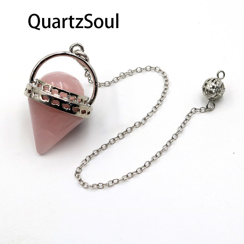 Rose Quartz Crystal Pendulum for Love Readings and Emotional Healing