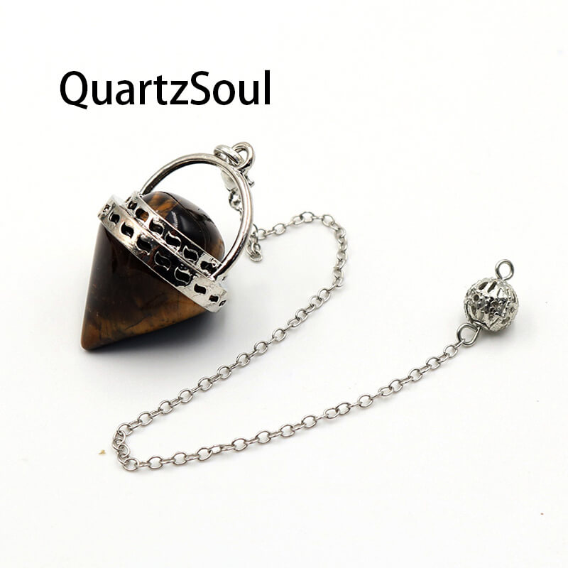 Tiger's Eye Crystal Pendulum for Protection and Confidence Boosting
