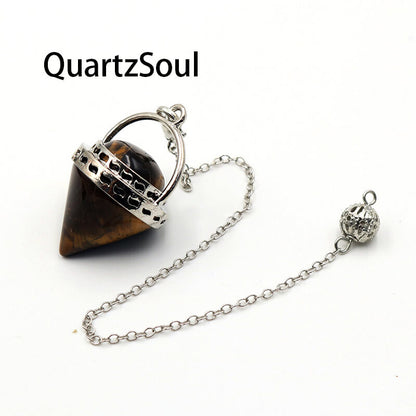 Tiger's Eye Crystal Pendulum for Protection and Confidence Boosting