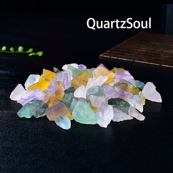 Natural Mixed Fluorite Raw Crystal Collection with Purple Amethyst and Yellow Citrine Specimens