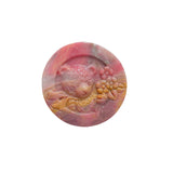 Natural Rhodonite Bear Carving Detailed Crystal Pattern